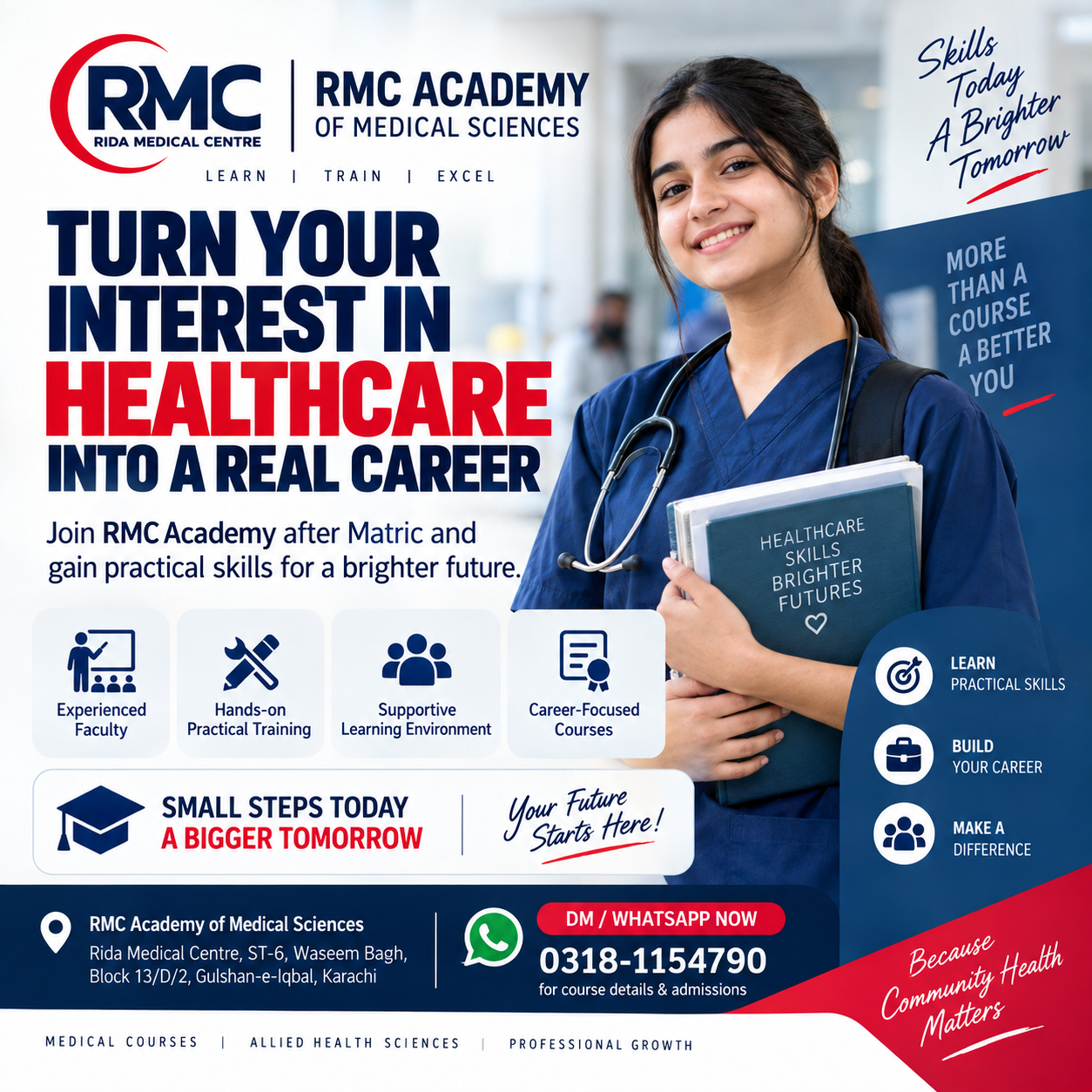 RMC Academy healthcare courses poster